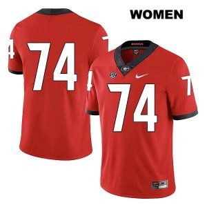 Women's Georgia Bulldogs NCAA #74 Ben Cleveland Nike Stitched Red Legend Authentic No Name College Football Jersey QNW4454TQ